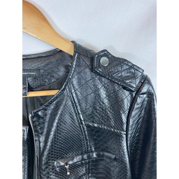 INC International Concepts Faux Leather Jacket Size Large - Picture 3 of 4
